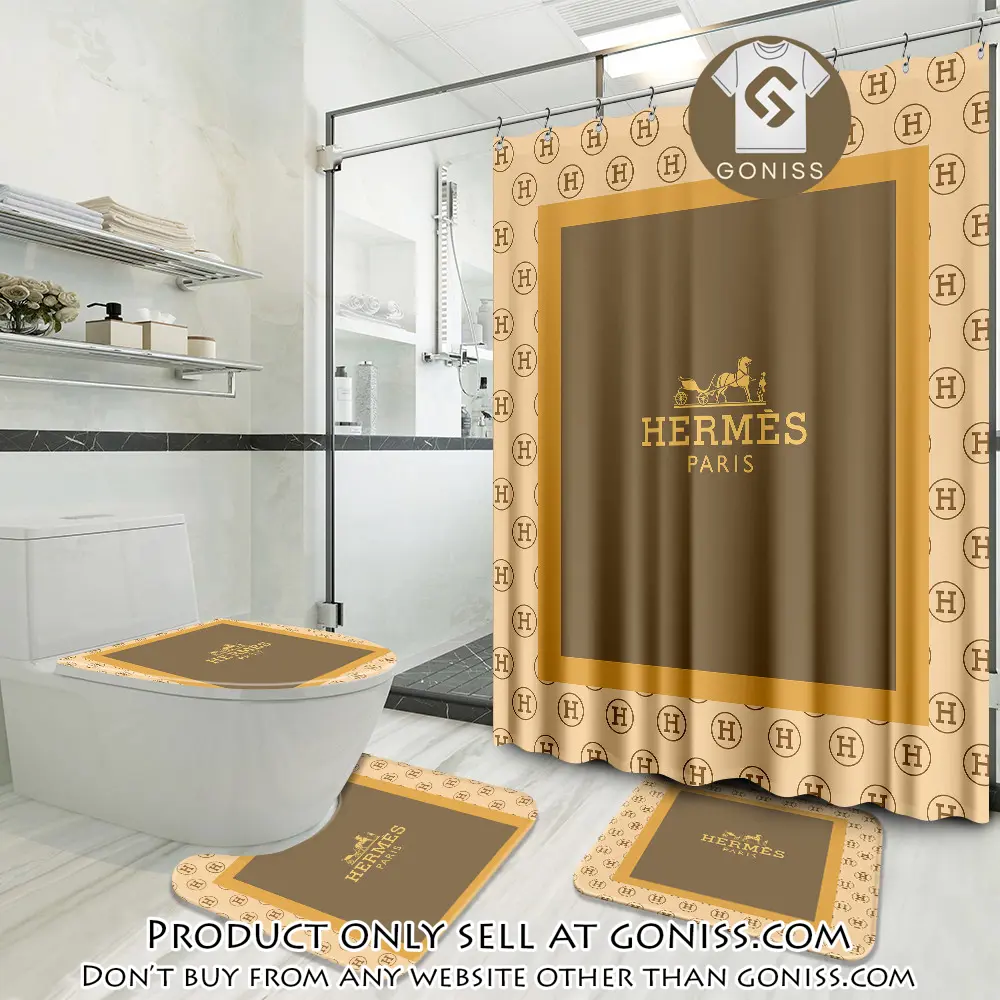 Hermes luxury brand preium bathroom set with shower curtain gn5258812